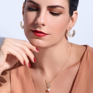 Colar pérola com zircônia