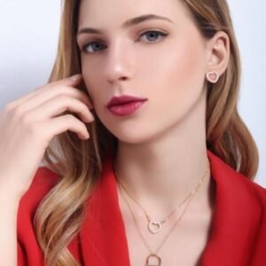 Colar cadeado com zircônia